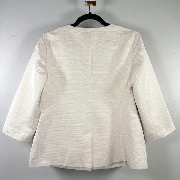 Eileen Fisher Cream Blazer Jacket S Textured Minimalist Workwear Quiet Luxury - Picture 6 of 8